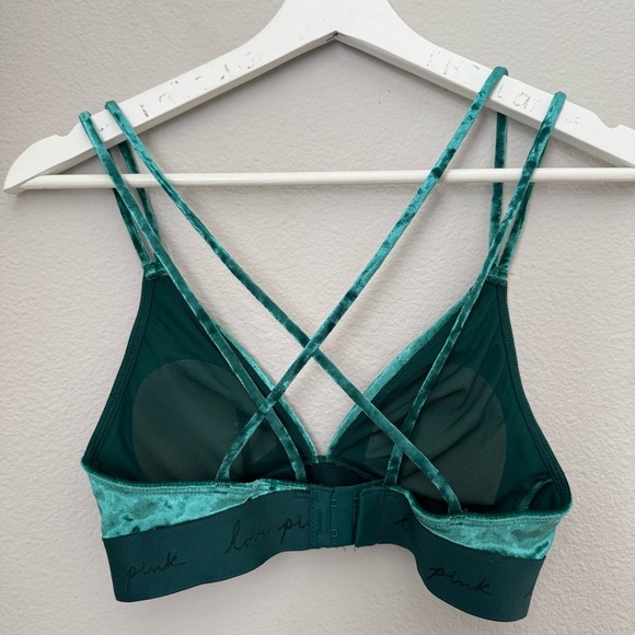 Victoria’s Secret love PINK crushed velvet triangle strappy bralette size XS - Picture 3 of 13